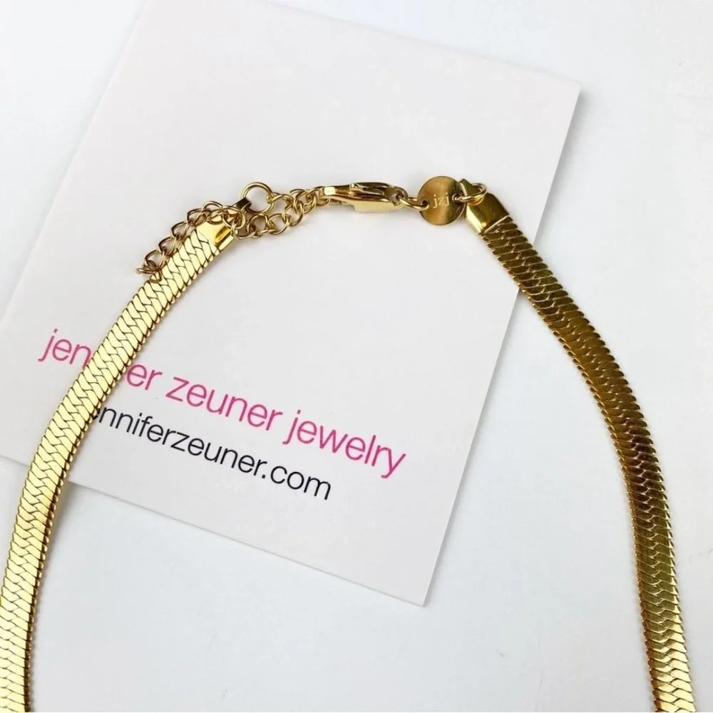Jennifer‎ Zeuner Allie Necklace, GOLD Herringbone Chain, NWT